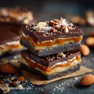 Barres ChocoCaramel Vegan Recette Facile du R&eacute;gal &agrave; Trois &Eacute;tages