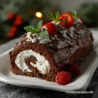 B&ucirc;che de No&euml;l: Biscuit Velout&eacute; et Ganache