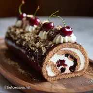 B&ucirc;che For&ecirc;tNoire Maison Recette G&acirc;teau Roul&eacute; Chocolat Kirsch
