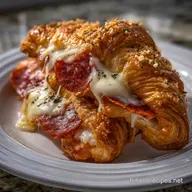 Recette de Croissant la Mozzarella et au Pepperoni Croustillant