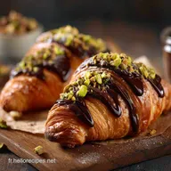 Croissants au Chocolat Pistaches et Gla&ccedil;age Recette Boulangerie de luxe