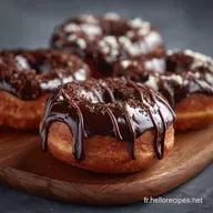 Donuts au Chocolat Maison Moelleux A&eacute;rien Gla&ccedil;age P&acirc;tissier