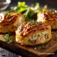 Galettes de poulet farcies au fromage Recette croustillante, c&oelig;ur coulant