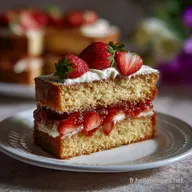 G&acirc;teau aux fraises : G&eacute;noise L&eacute;g&egrave;re et Cr&egrave;me Diplomate