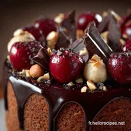 G&acirc;teau aux cerises chocolat et noisettes : recette gourmande et facile
