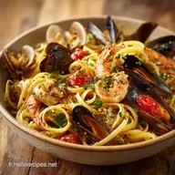 P&acirc;tes aux fruits de mer Linguine de Chef sans cr&egrave;me &agrave; lEspelette