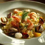 Recette de P&acirc;tes aux fruits de mer l&eacute;g&egrave;res 40 min Style Grand Chef
