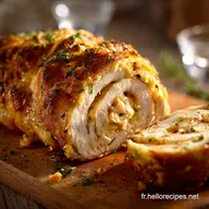 Pain au poulet et fromage : La recette du roul&eacute; farci moelleux au Comt&eacute;