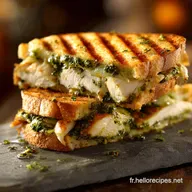 Panini au poulet : Recette facile et croustillante au pesto et fromage