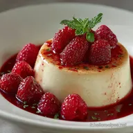 Panna Cotta &agrave; la vanille et sauce aux framboises : recette cr&eacute;meuse