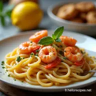 P&acirc;tes aux Crevettes Cr&eacute;m&eacute;es au Paprika Fum&eacute; et Citron