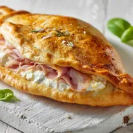 Pizza Couverte Calzone Classique &agrave; la Ricotta et Prosciutto Cotto