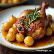 Le Poulet R&ocirc;ti Classique Recette Facile Pommes de Terre au Jus