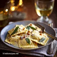 Ravioli au Camembert cr&eacute;meux AOP, Sauce Beurre Noisette &agrave; la Sauge