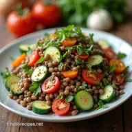 Recette Salade de Lentilles aux L&eacute;gumes Croquants et Vinaigrette Dijon