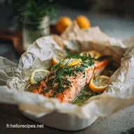 Saumon en papillote: Cuisson 20 Minutes