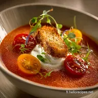 Soupe aux tomates lancienne Recette maison cr&eacute;meuse et r&eacute;confortante.