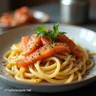 Recette Tagliatelles au Saumon et &agrave; la Cr&egrave;me Facile et Cr&eacute;meuse