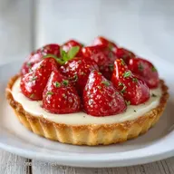 Tarte Fraises GrandM&egrave;re : Cr&egrave;me Velout&eacute;e