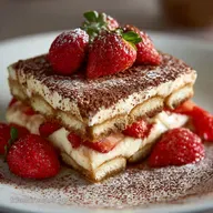 Tiramisu &agrave; la fraise : Recette facile et cr&eacute;meuse sans caf&eacute;
