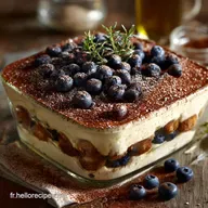Tiramisu aux myrtilles Recette Mascarpone onctueuse et sans caf&eacute;
