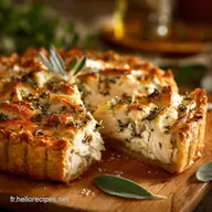 Tourte au poulet facile : Recette cr&eacute;meuse aux herbes de Provence