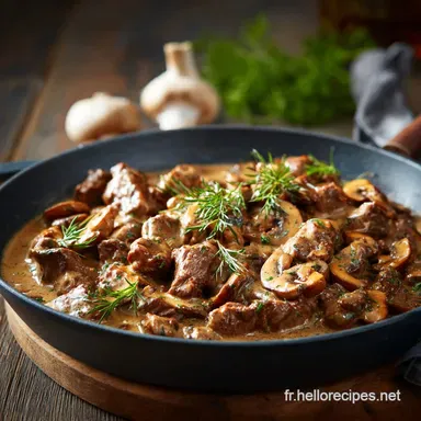 B&oelig;uf Stroganov Recette Cr&eacute;meuse Facile et Viande Fondante Fiche recette