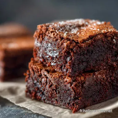 Brownies au chocolat et au cacao : la recette Fudgy croustillante. Fiche recette