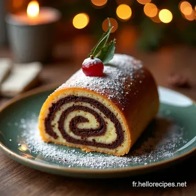 Bûche de Noël Roulée aux Noisettes Le biscuit parfait qui ne casse jamais Fiche recette