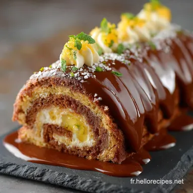 B&ucirc;che au Yuzu Miel Recette P&acirc;tisserie de No&euml;l &Eacute;l&eacute;gante Fiche recette