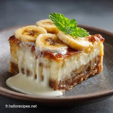 Carr&eacute;s de cheesecake &agrave; la banane fa&ccedil;on pudding : la recette gourmande Fiche recette