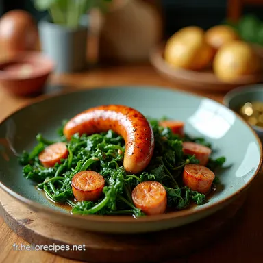 Chou Vert Brais&eacute; aux Saucisses Le Classique R&eacute;confortant Fiche recette