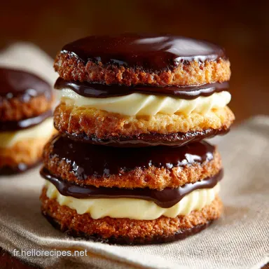 Cookies au Boston Cream Pie : Recette de Biscuits Fourr&eacute;s &agrave; la Cr&egrave;me Fiche recette