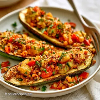 Courgettes Farcies V&eacute;g&eacute;tariennes pour 4 Fiche recette