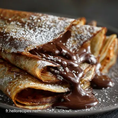 Cr&ecirc;pes au Chocolat Recette facile p&acirc;te bretonne et chocolat fondu Fiche recette