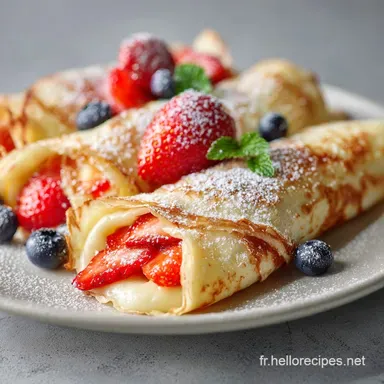 Cr&ecirc;pes Sans &OElig;ufs Moelleuses pour 10 Servings Fiche recette