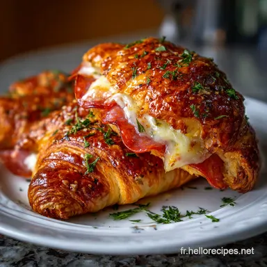 Recette de Croissant la Mozzarella et au Pepperoni Croustillant Fiche recette