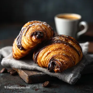 Croissants au chocolat et caf&eacute; : La recette ultime et feuillet&eacute;e Fiche recette