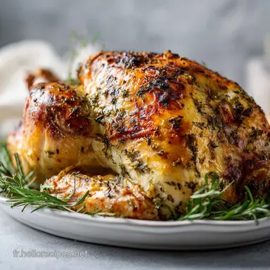 Id&eacute;e de Repas de No&euml;l : Dinde R&ocirc;tie Juteuse et Craquante Fiche recette