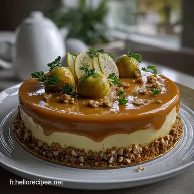 Entremet Caramel pommes nougatine Amour de: Mousse Onctueuse et Croquant Fiche recette