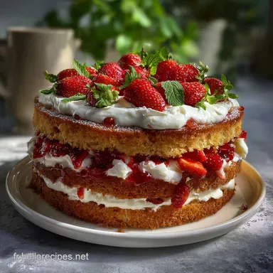 G&acirc;teau aux fraises : G&eacute;noise L&eacute;g&egrave;re et Cr&egrave;me Diplomate Fiche recette