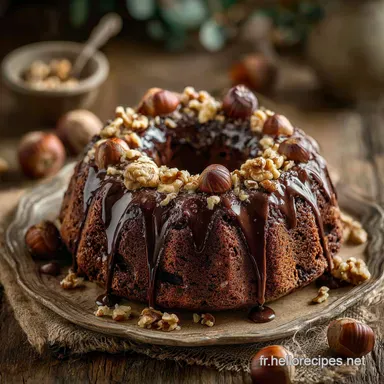 G&acirc;teau couronne au chocolat et aux noisettes Le dessert de f&ecirc;te &eacute;l&eacute;gant Fiche recette