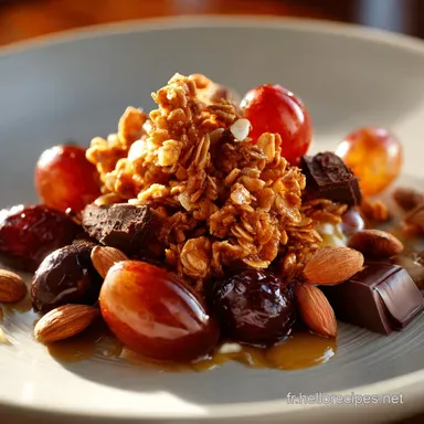 Granola au chocolat et beurre darachide le croustillant des grappes maison Fiche recette