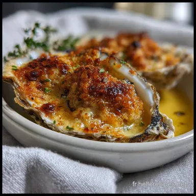 Huitres Gratin&eacute;es au Four Vin Blanc et Ail Fiche recette
