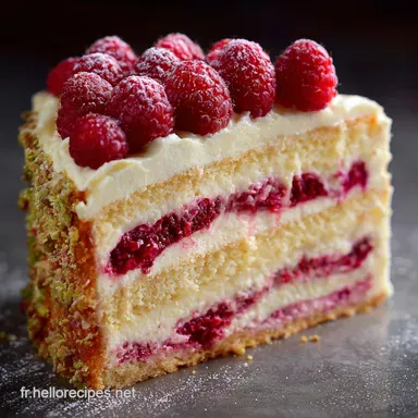 Layer cake pistacheframboise Recette facile, g&acirc;teau anniversaire chic Fiche recette