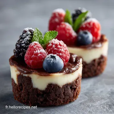 Mini Cheesecakes avec Fond de Brownie : La Recette Am&eacute;ricaine Ultime Fiche recette