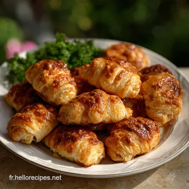 Mini Croissant Sal&eacute;: Jambon-Fromage Fondant Fiche recette