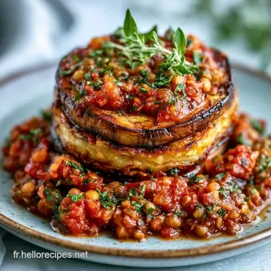 Moussaka V&eacute;g&eacute;tarienne aux Lentilles Fiche recette