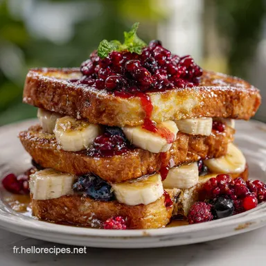 Pain perdu banane baies : Brioche moelleuse et facile pour le brunch Fiche recette