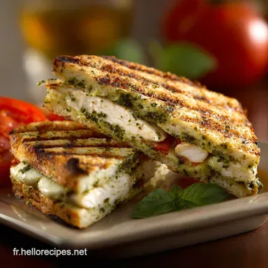 Panini au poulet : Recette facile et croustillante au pesto et fromage Fiche recette
